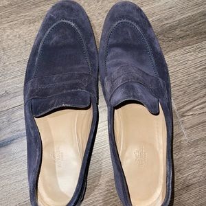 Hermes Blue Suede Loafers